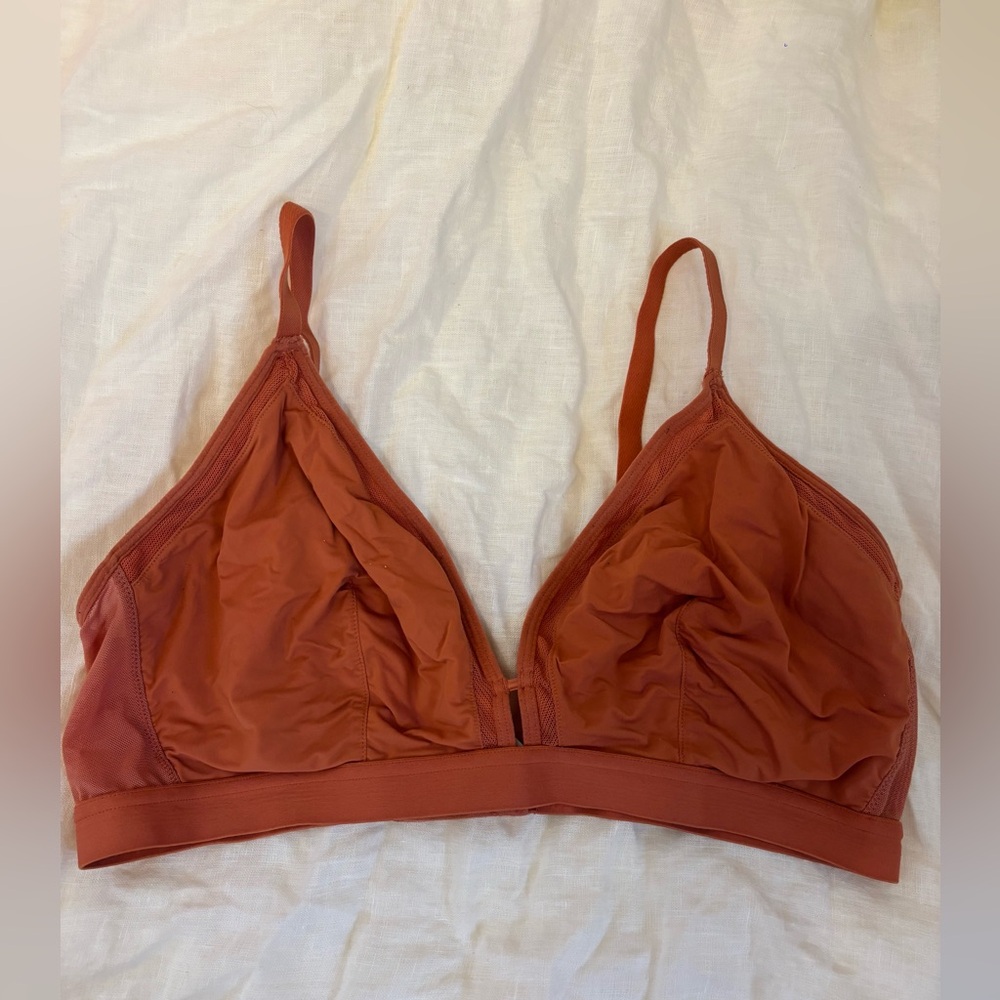 All.You. LIVELY Mesh Trim Bralette Terracotta Size 3